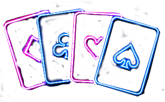 Neon sign with playing cards